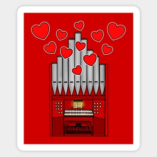 Valentines Day Church Organ Wedding Organist Anniversary Sticker